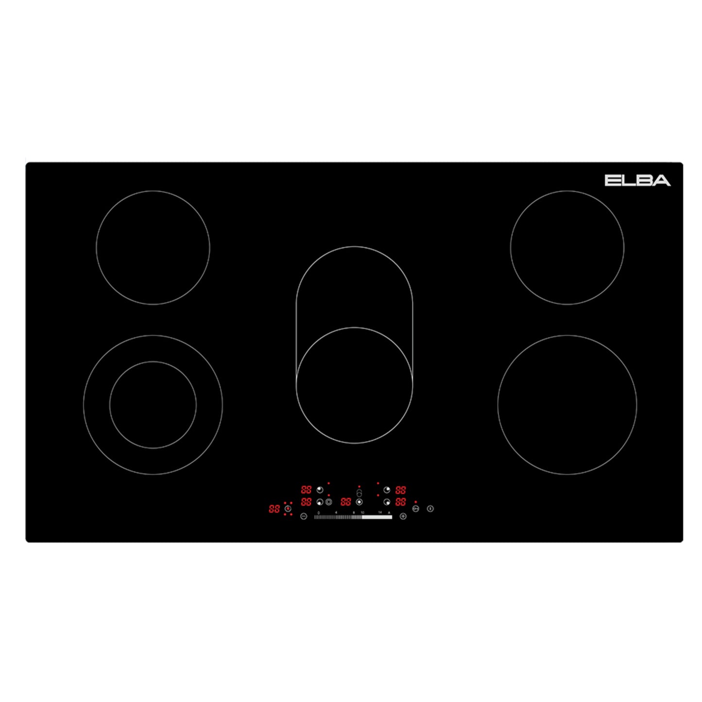 Elba Classic 90cm 5 Zone Ceran Hob - Black - 02/LT5-02