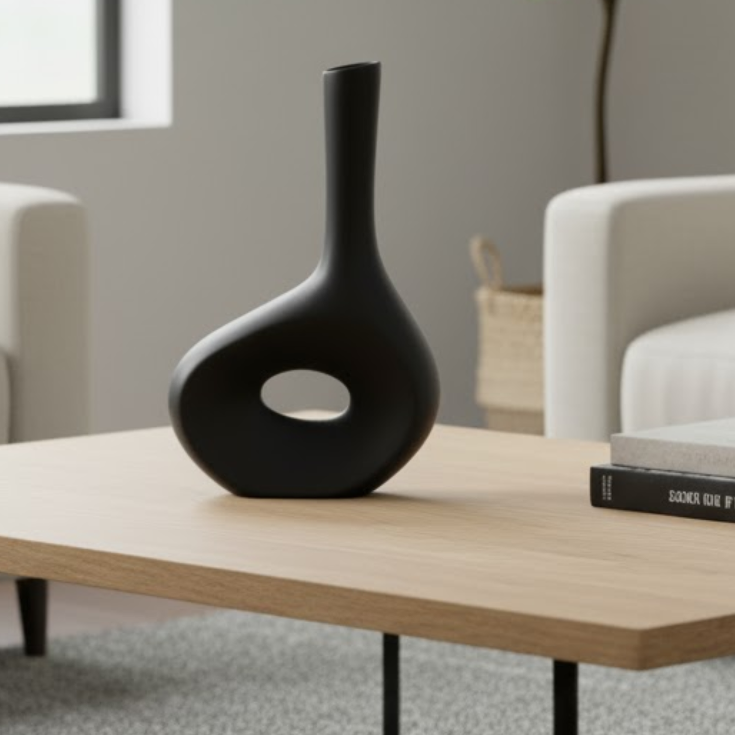 Canneloni Tall Vase - Black - CER0041