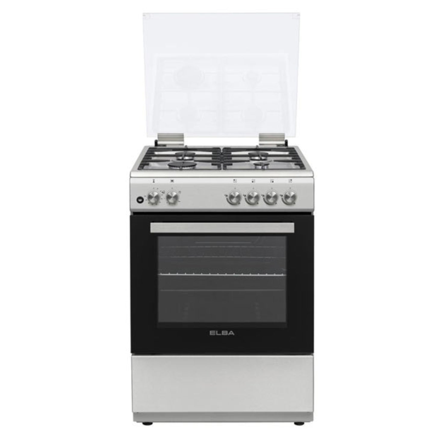 Elba 60cm 4 Burner Free Standing Full Gas Cooker - Stainless Steel - 04/66CL442G