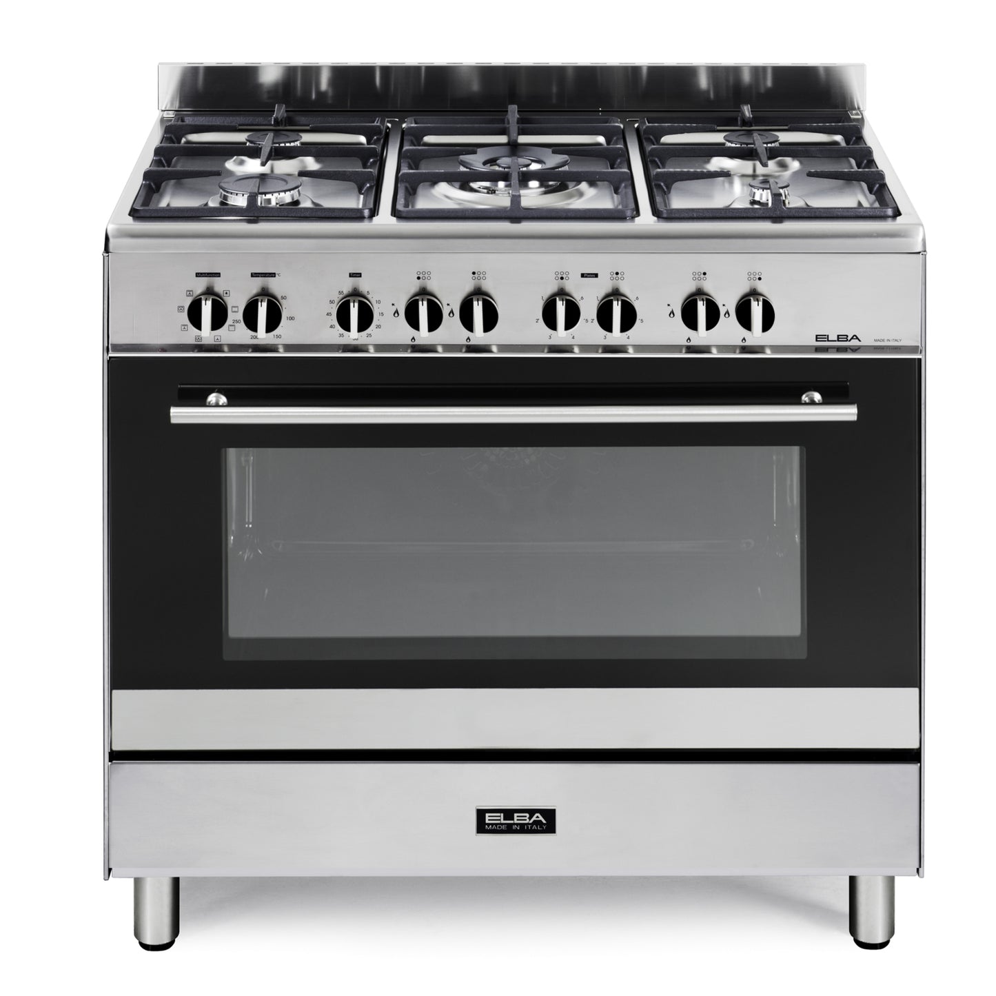 Elba 90cm 5 Burner Free Standing Full Gas Cooker - Stainless Steel - 01/9CX828N