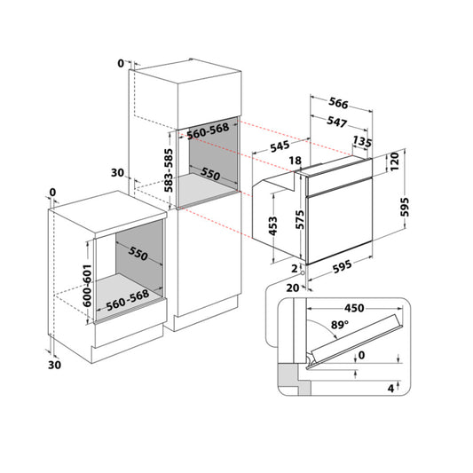Whirlpool 60cm Built-In Electric Oven - Stainless Steel - AKP742IX