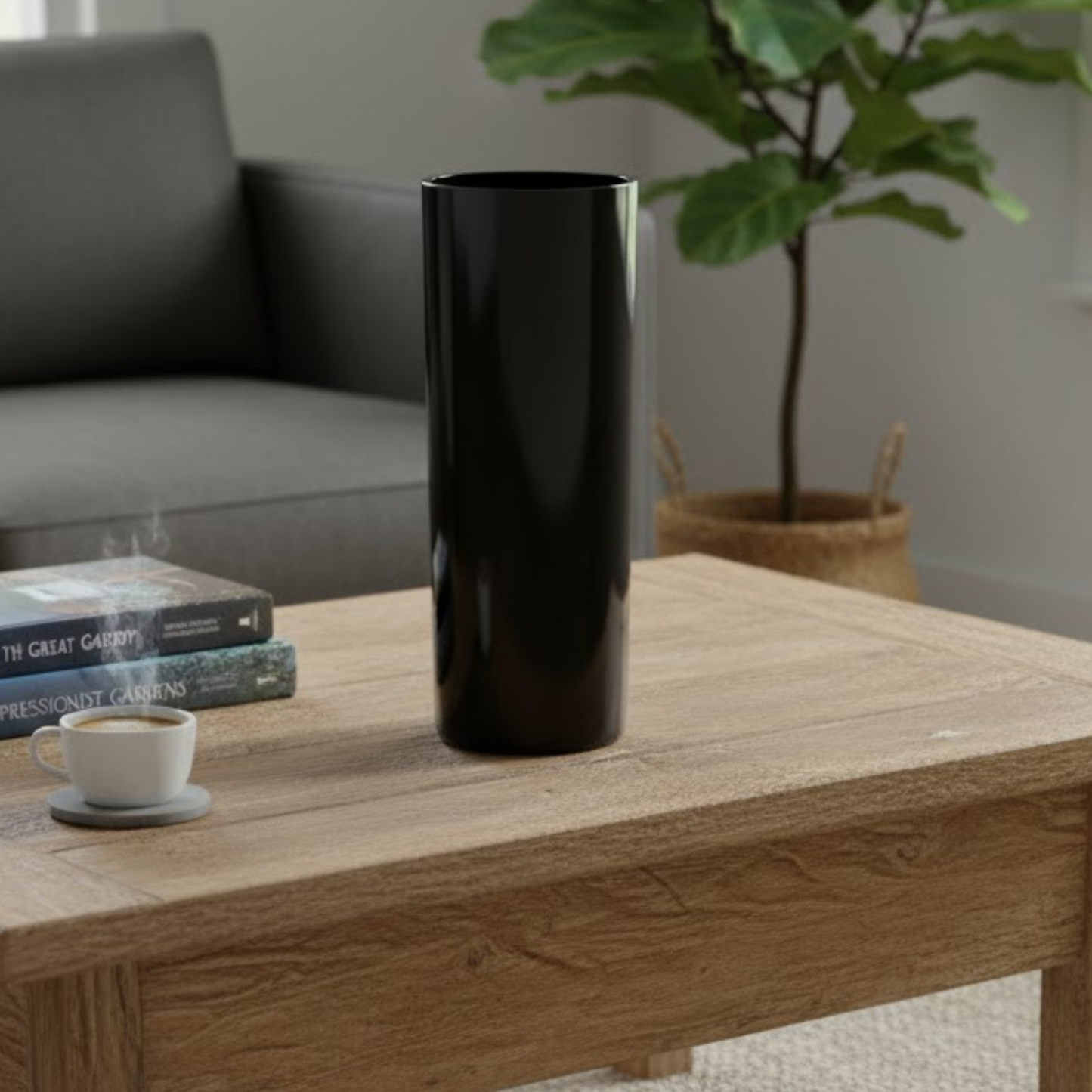 Large Cylinder Vase - Black - CCA77U1