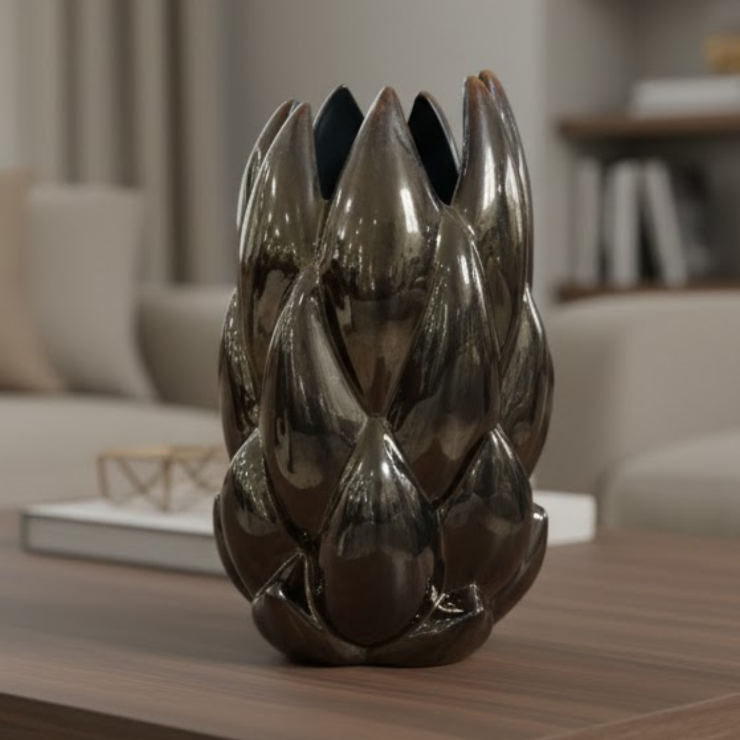 Large Aloe Vase - Gold - CER0009