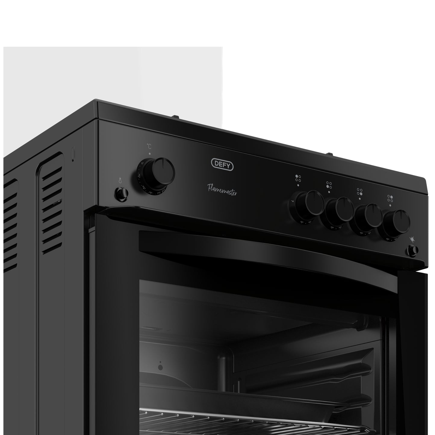 Defy 60cm 4 Burner Free Standing Full Gas Cooker - Black - DGS670X