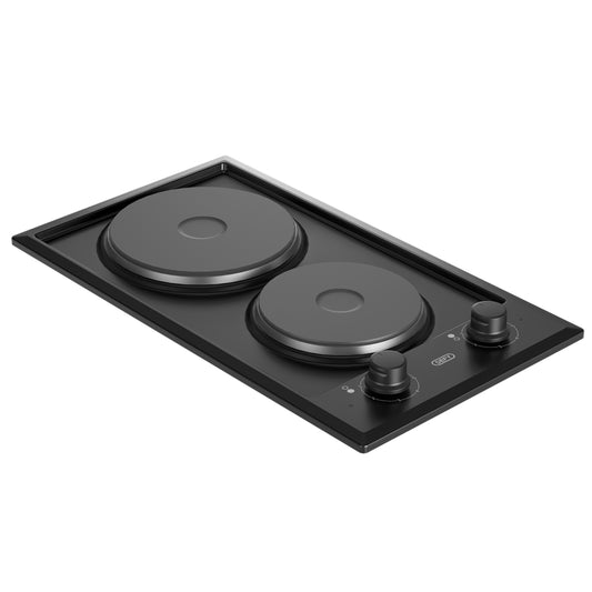 Defy 30cm 2 Solid Plate Built-in Hob Black - DHD400