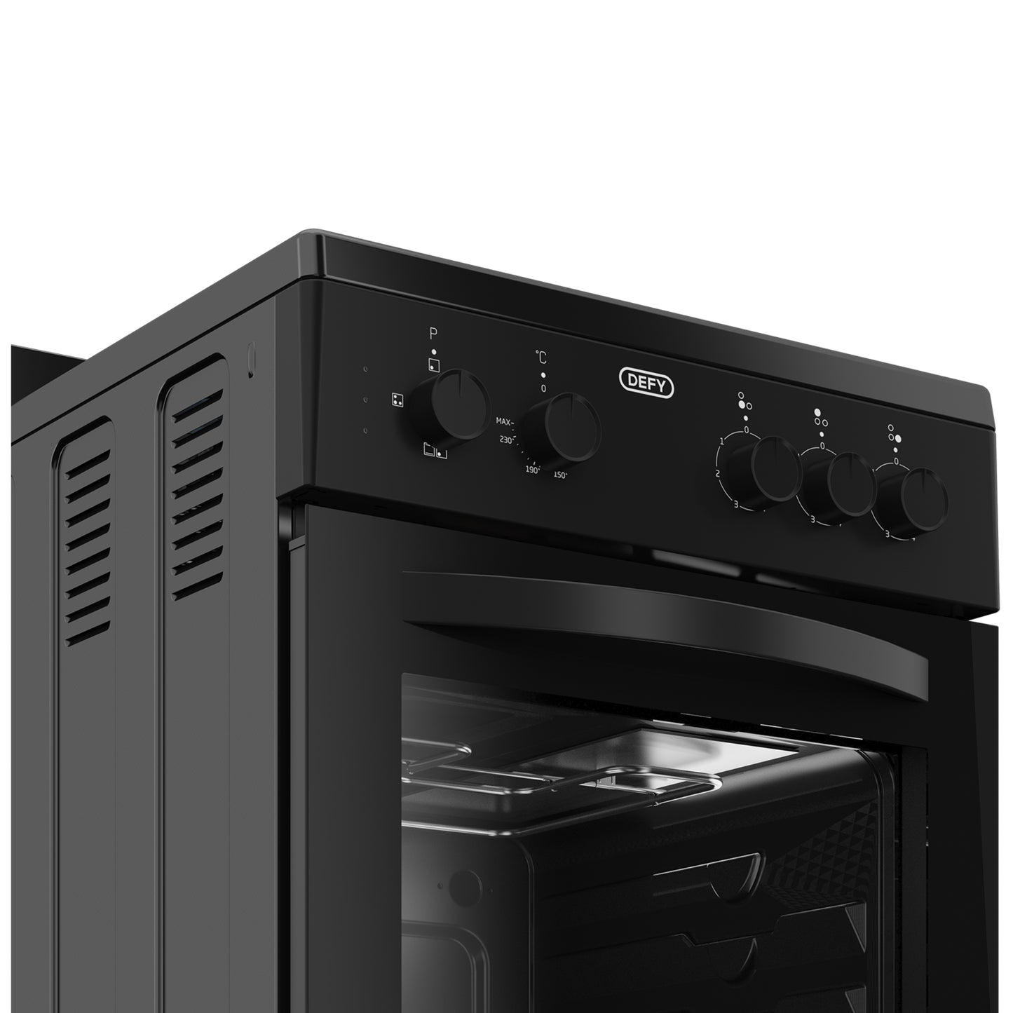 Defy Compact 3 Plate Freestanding Stove - DSS553 - Black