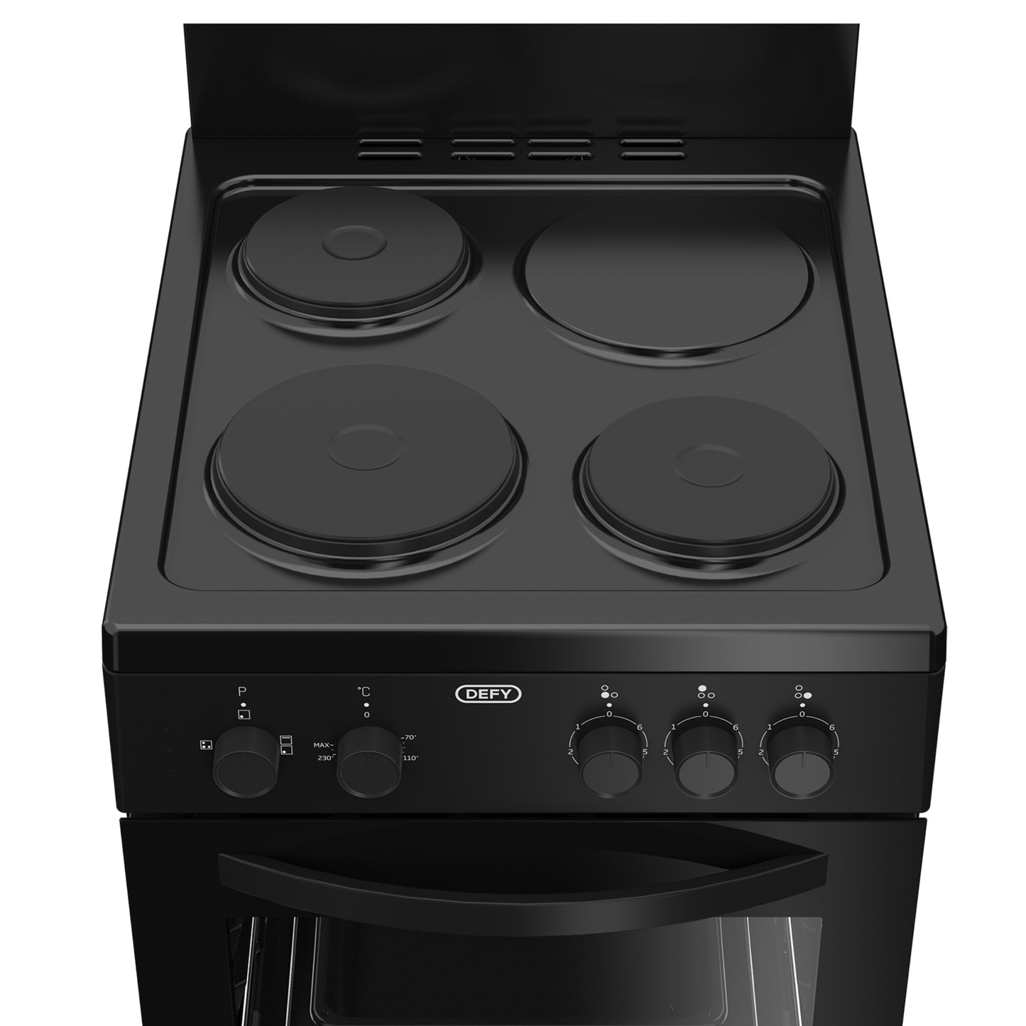 Defy Compact 3 Plate Freestanding Stove - DSS553 - Black