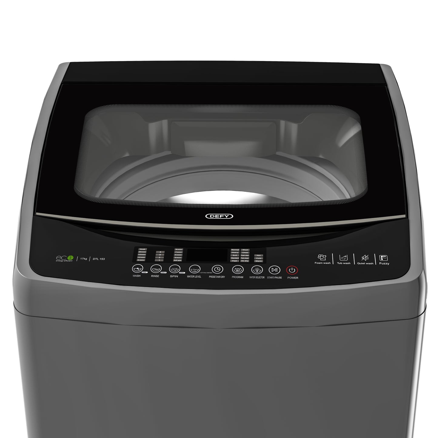 Defy 17kg Top Loader Washing Machine - DTL153 - Metallic
