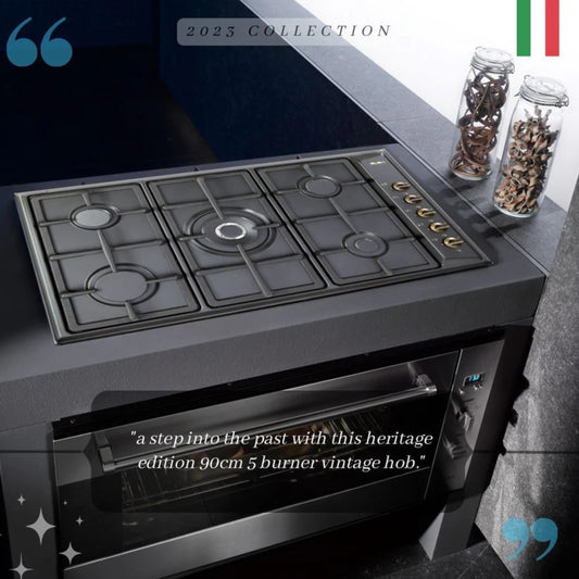 Elba Elio 90cm 5 Burner Gas Hob - Antracite - 02/EN95-545AND