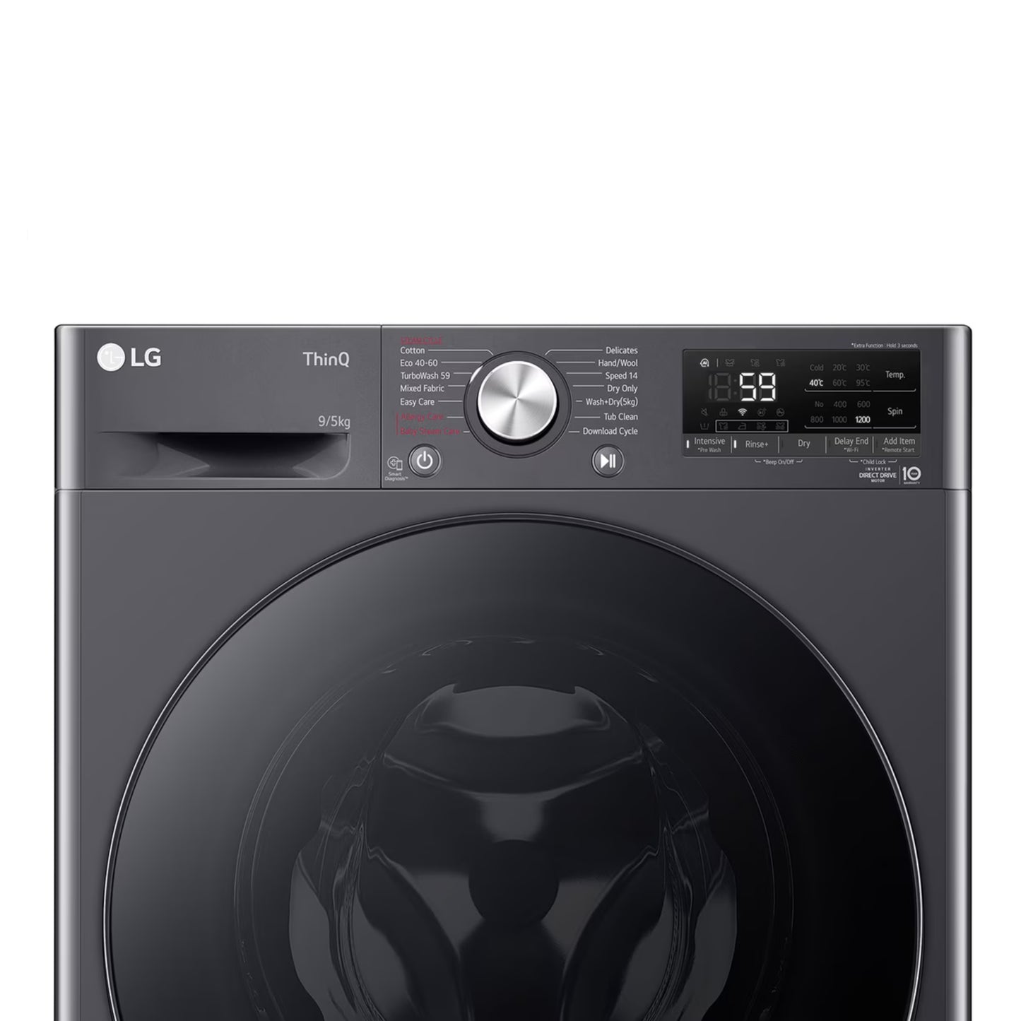 LG 9kg Washer / 5kg Dryer Combo - Middle Black - F2V5FRPYJ