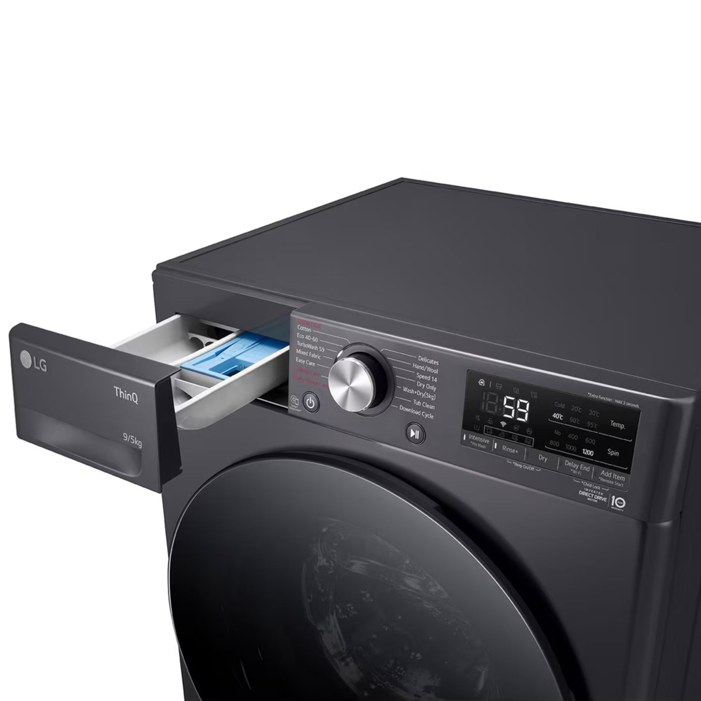 LG 9kg Washer / 5kg Dryer Combo - Middle Black - F2V5FRPYJ
