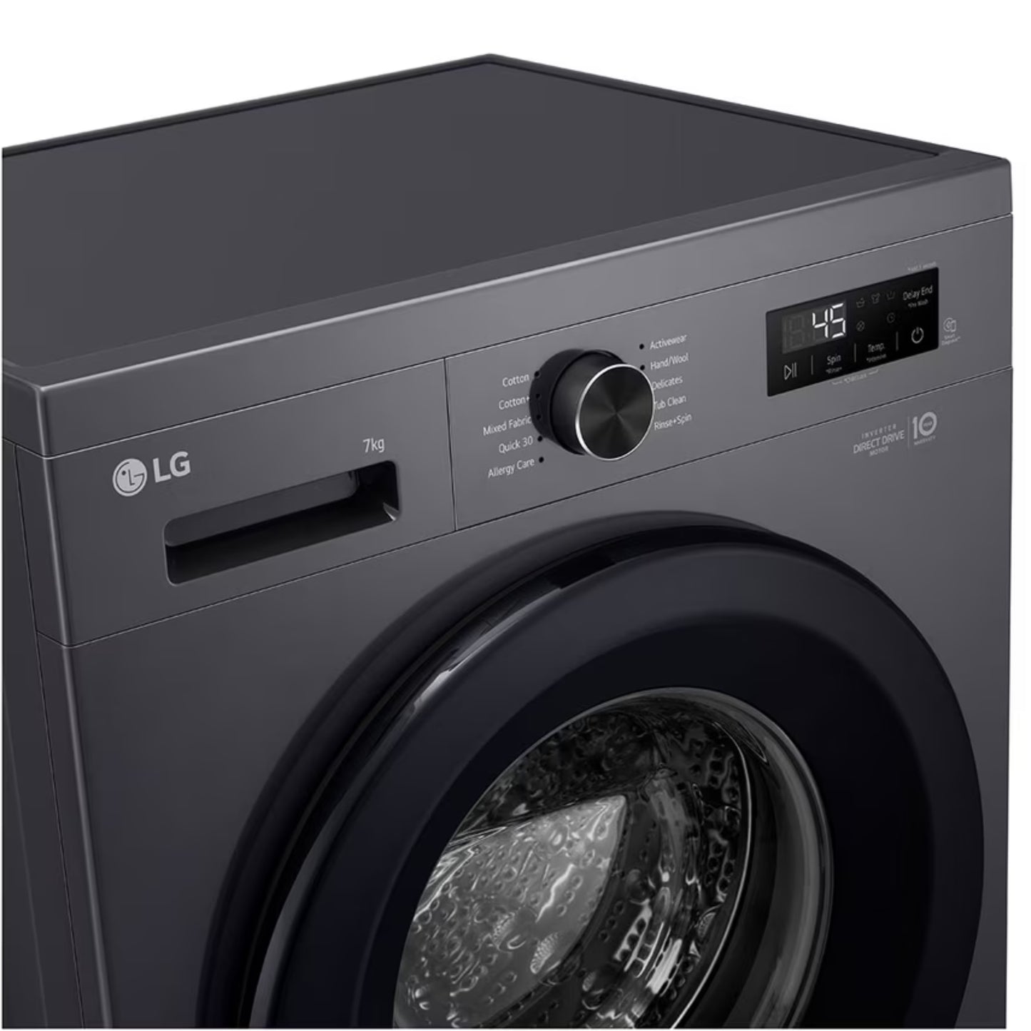 LG 7kg Front Loader Washing Machine - Black - F2Y1HYP6J