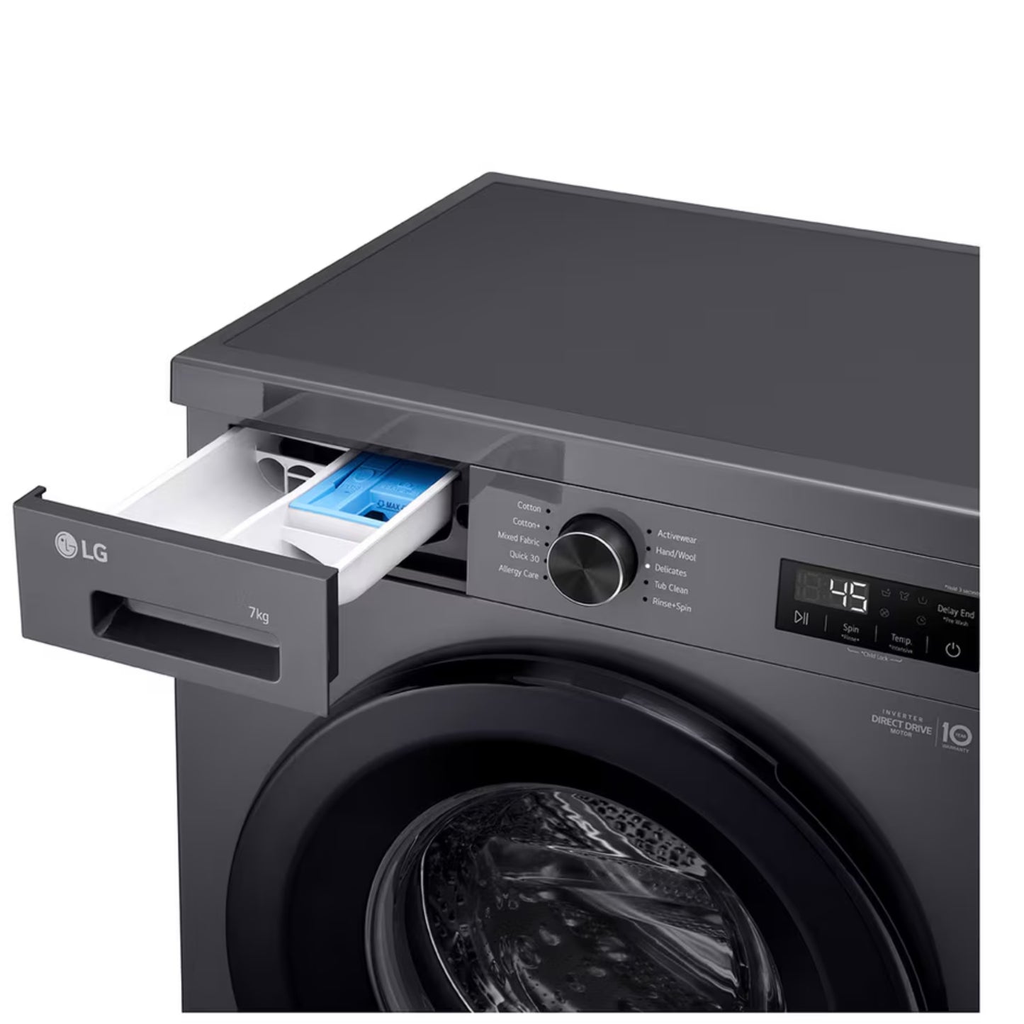 LG 7kg Front Loader Washing Machine - Black - F2Y1HYP6J
