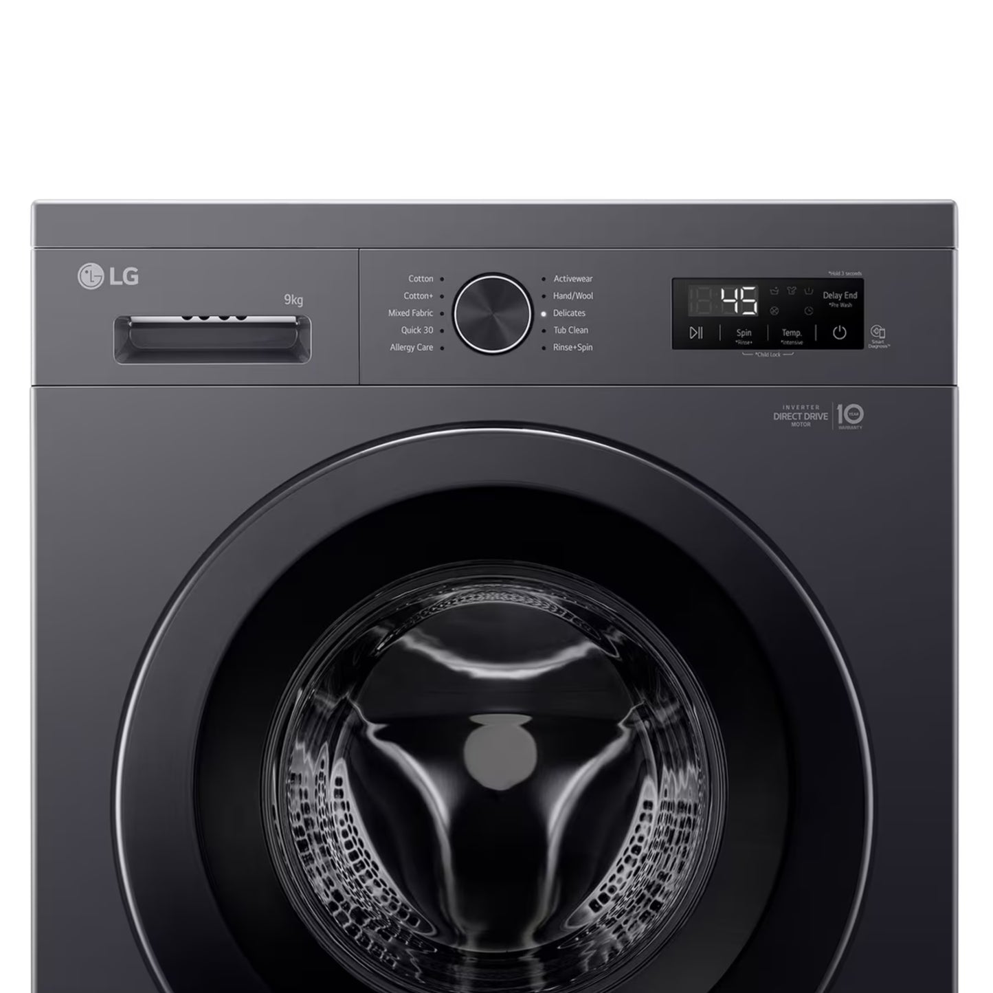 LG 9kg Front Loader Washing Machine - F2Y1VYP6J - Middle Black