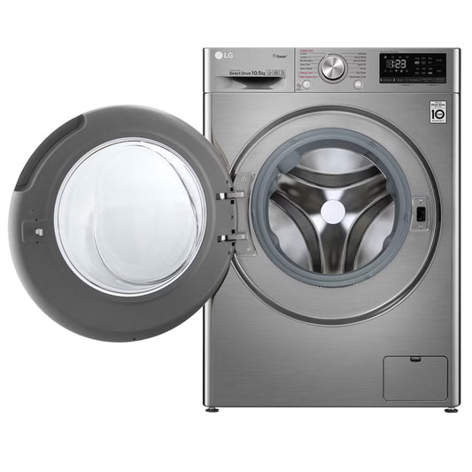 LG 10.5kg Front Loader Washing Machine - Platinum Black - F4V5RYP2T