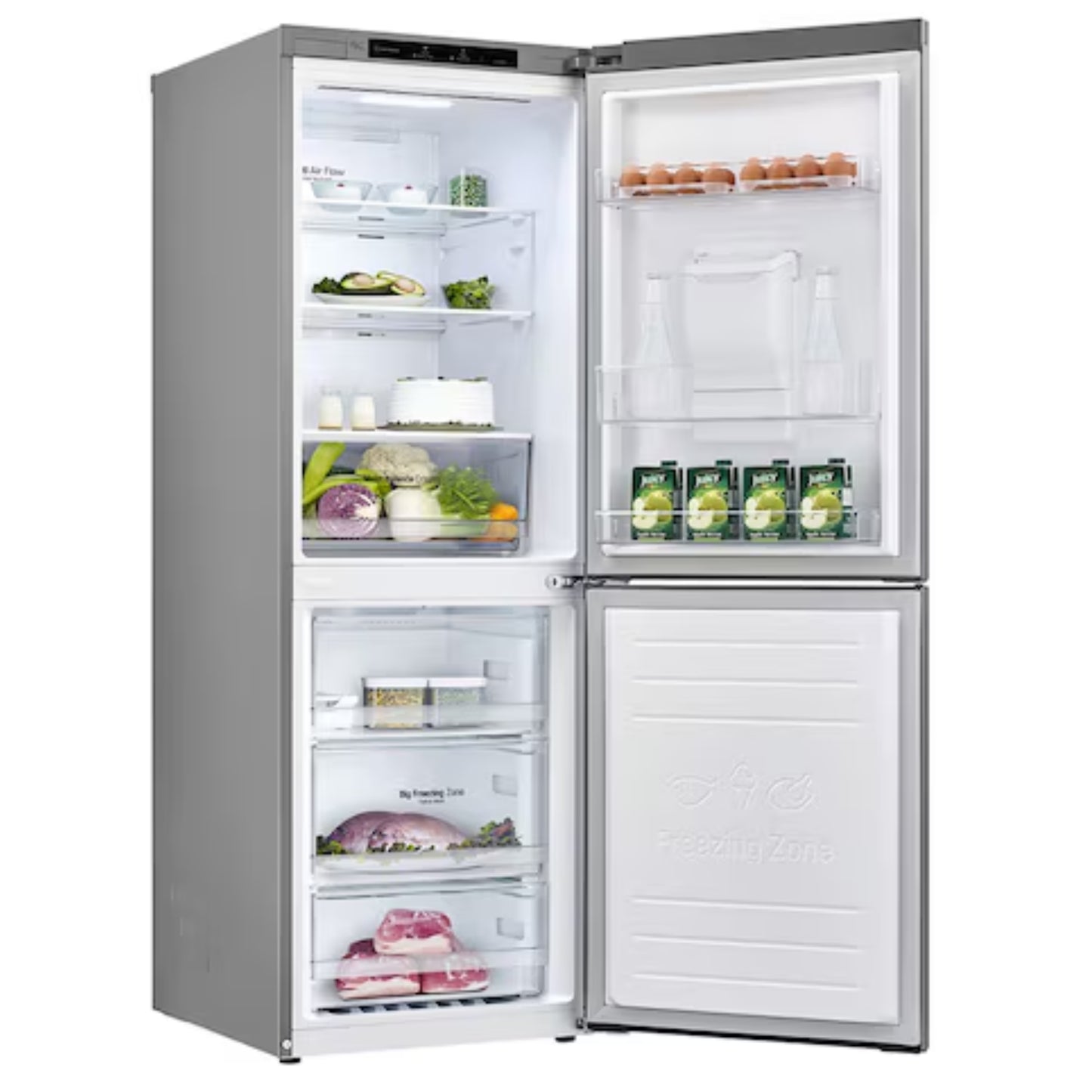 LG 301lt Combi Fridge/Freezer With Water Dispenser - Silver - GC-F369NLJM