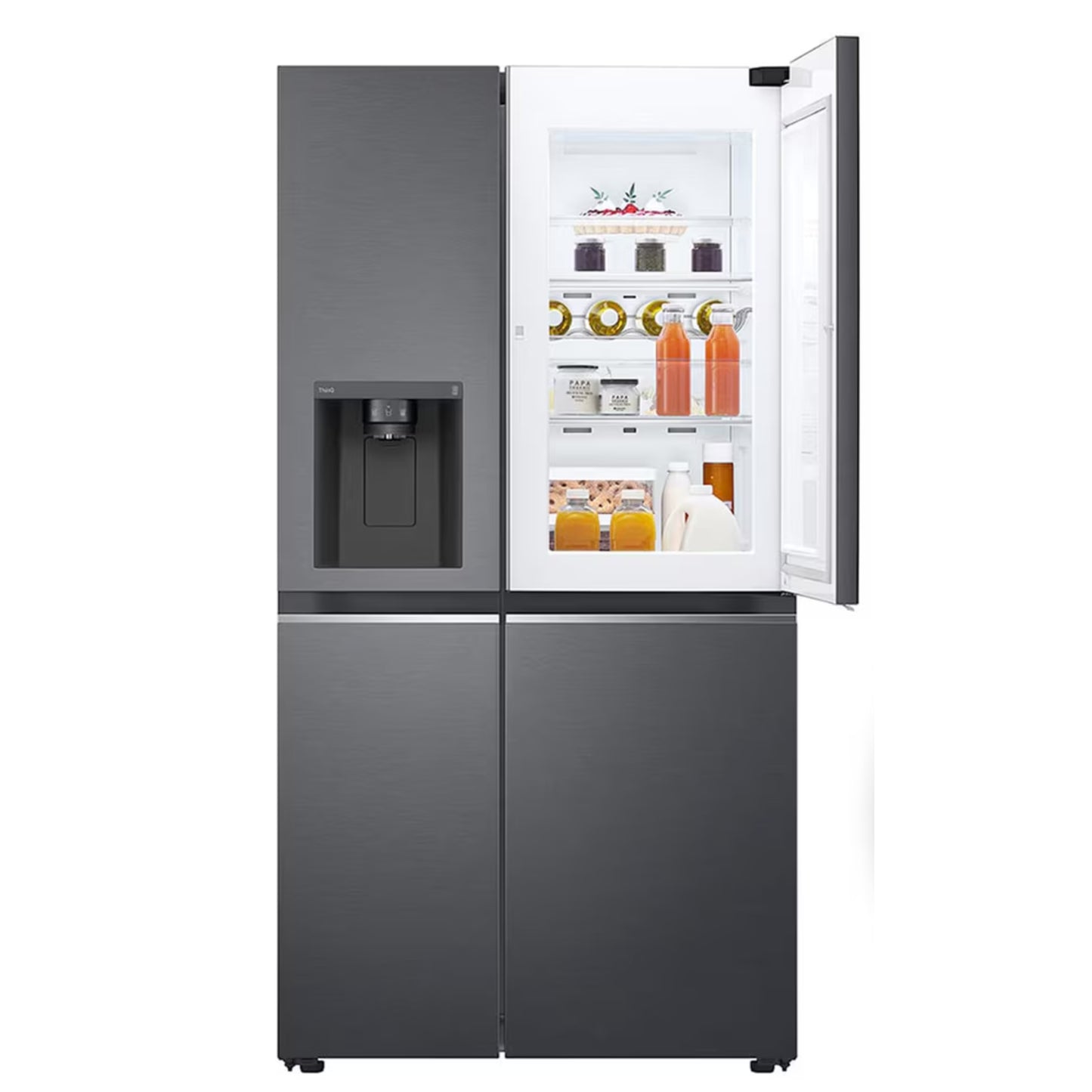 LG 617L Net Side by Side Fridge/Freezer With Water Dispenser Non Plumbed - Black - GC-J257SQ2W