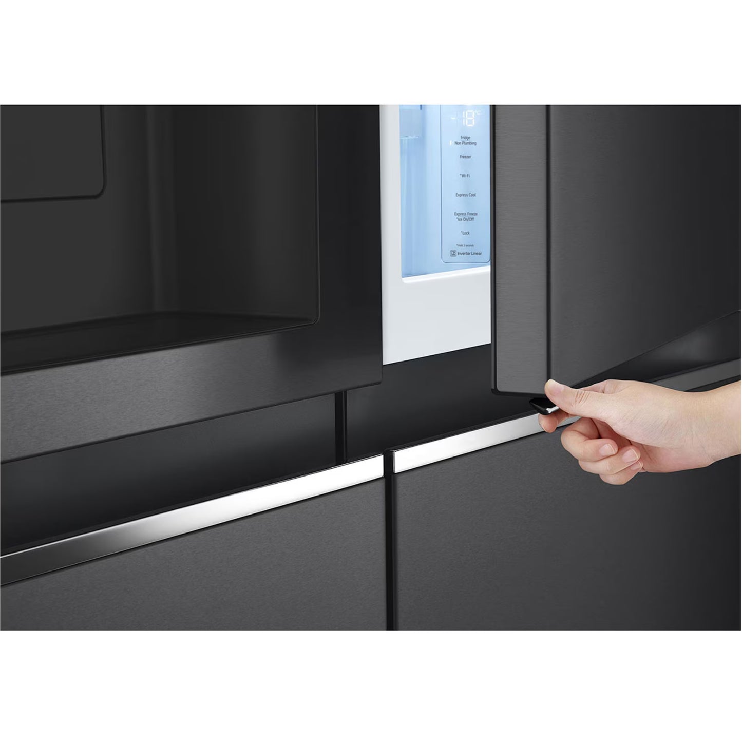 LG 617L Net Side by Side Fridge/Freezer With Water Dispenser Non Plumbed - Black - GC-J257SQ2W
