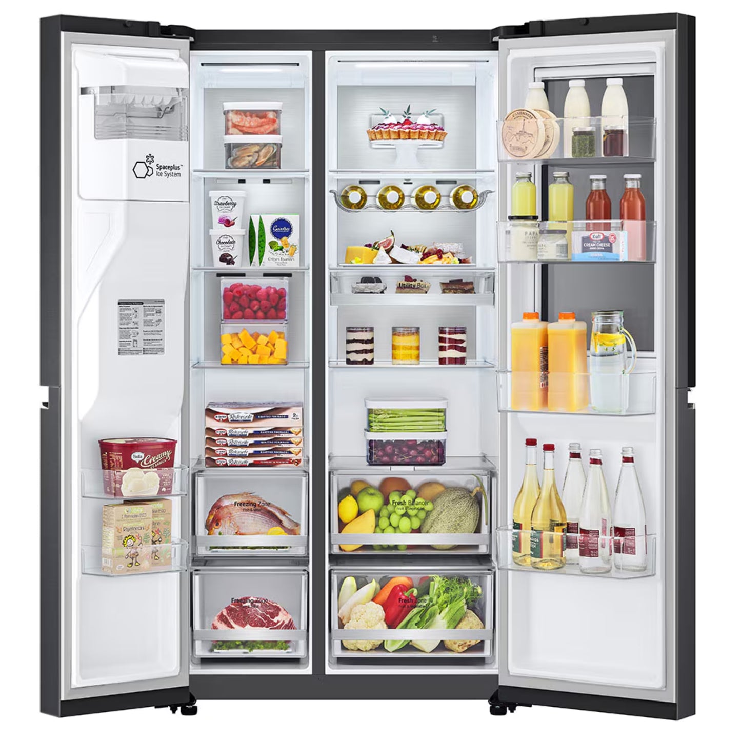 LG 617L Net Side by Side Fridge/Freezer - GC-X257CQFS - Matte Black