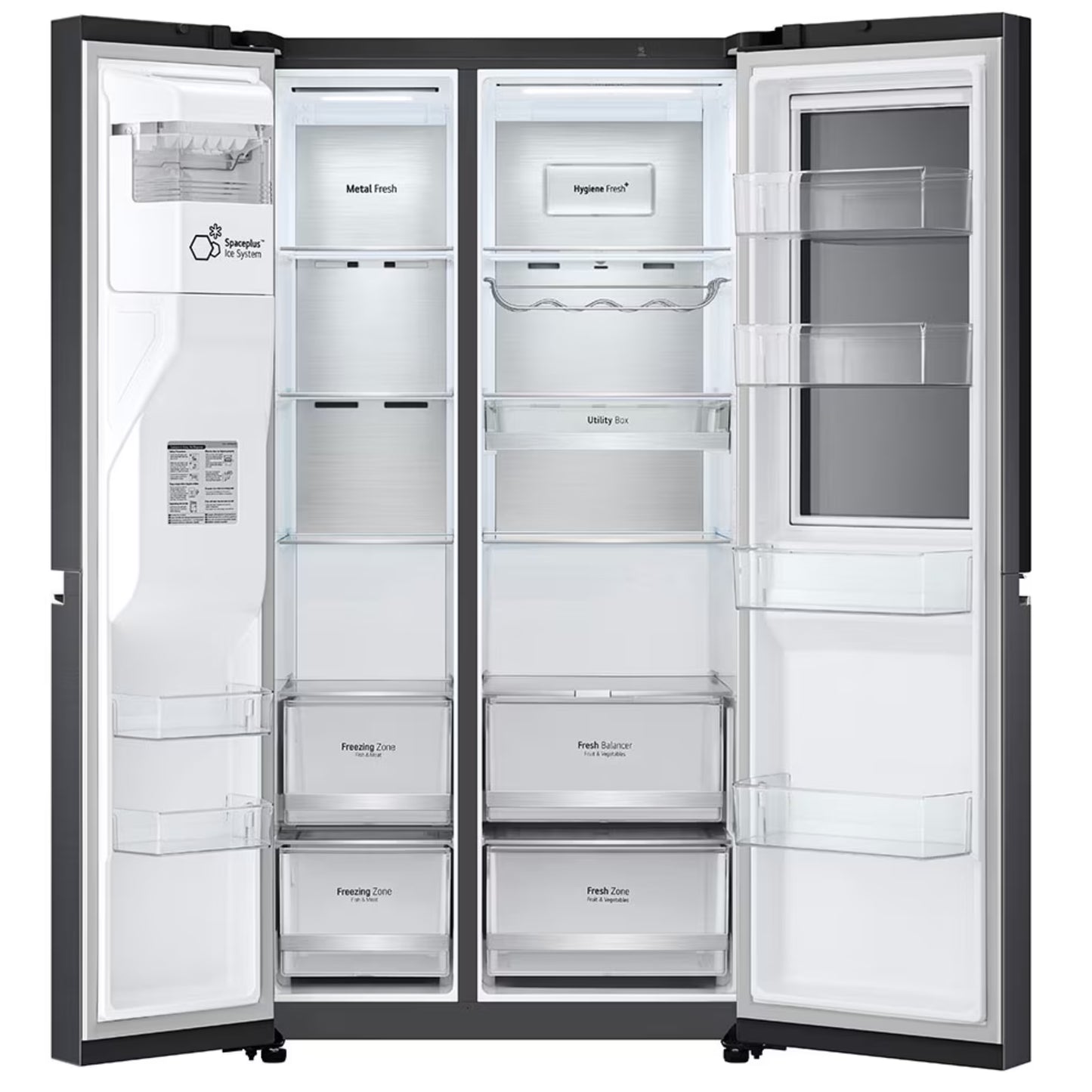 LG 611L Net Side by Side Fridge/Freezer - GC-X257CQFS - Matte Black