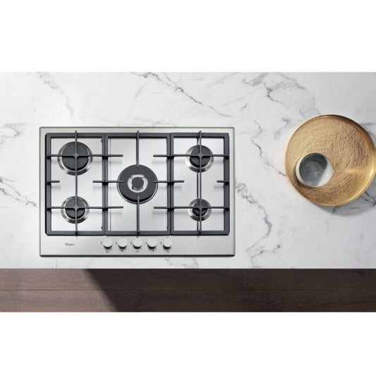 Whirlpool 77cm 5 Burner Gas Hob - Stainless Steel - GMA7522IX