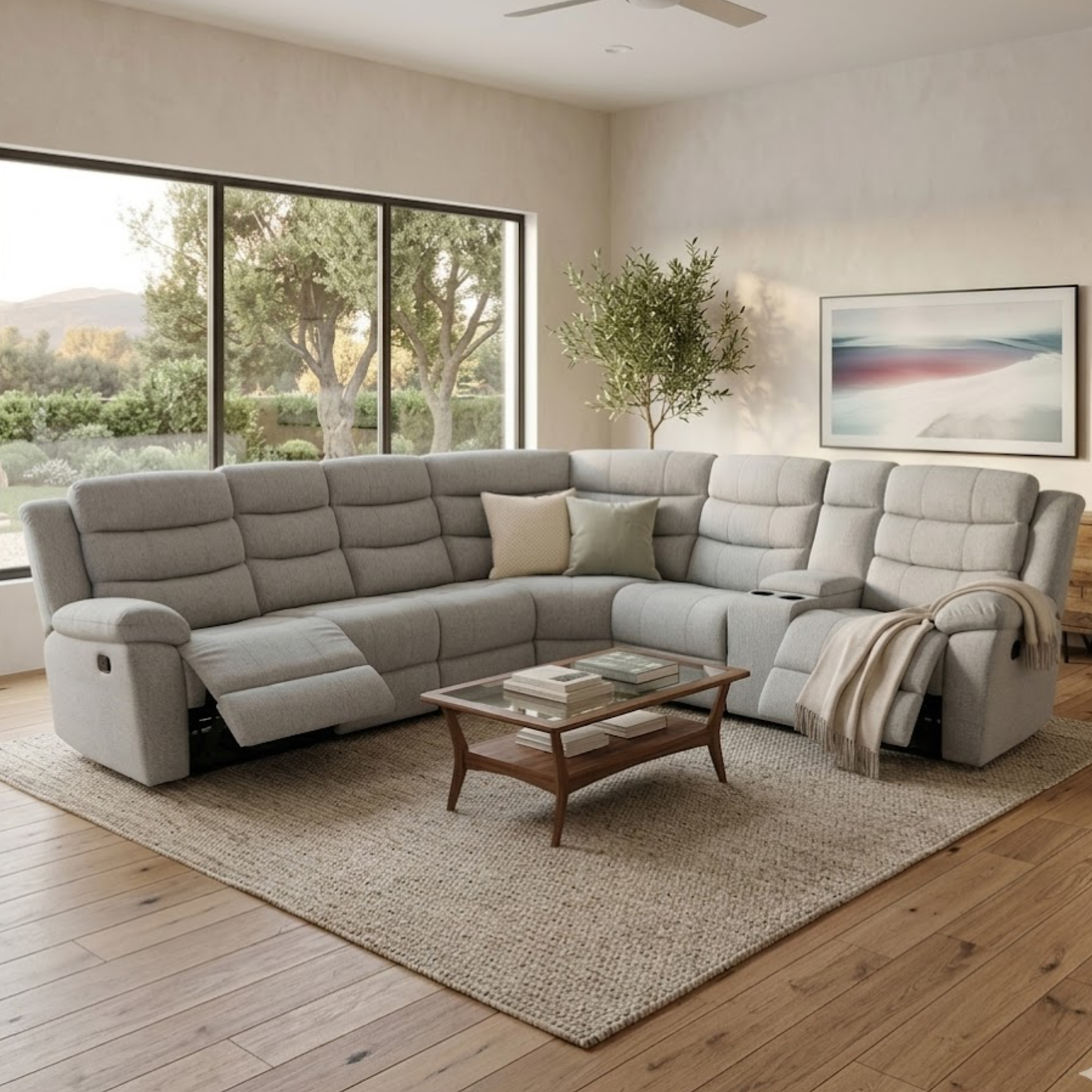 Grafton Jackson 4 Piece Corner 2 Motion Lounge Suite - Fabric
