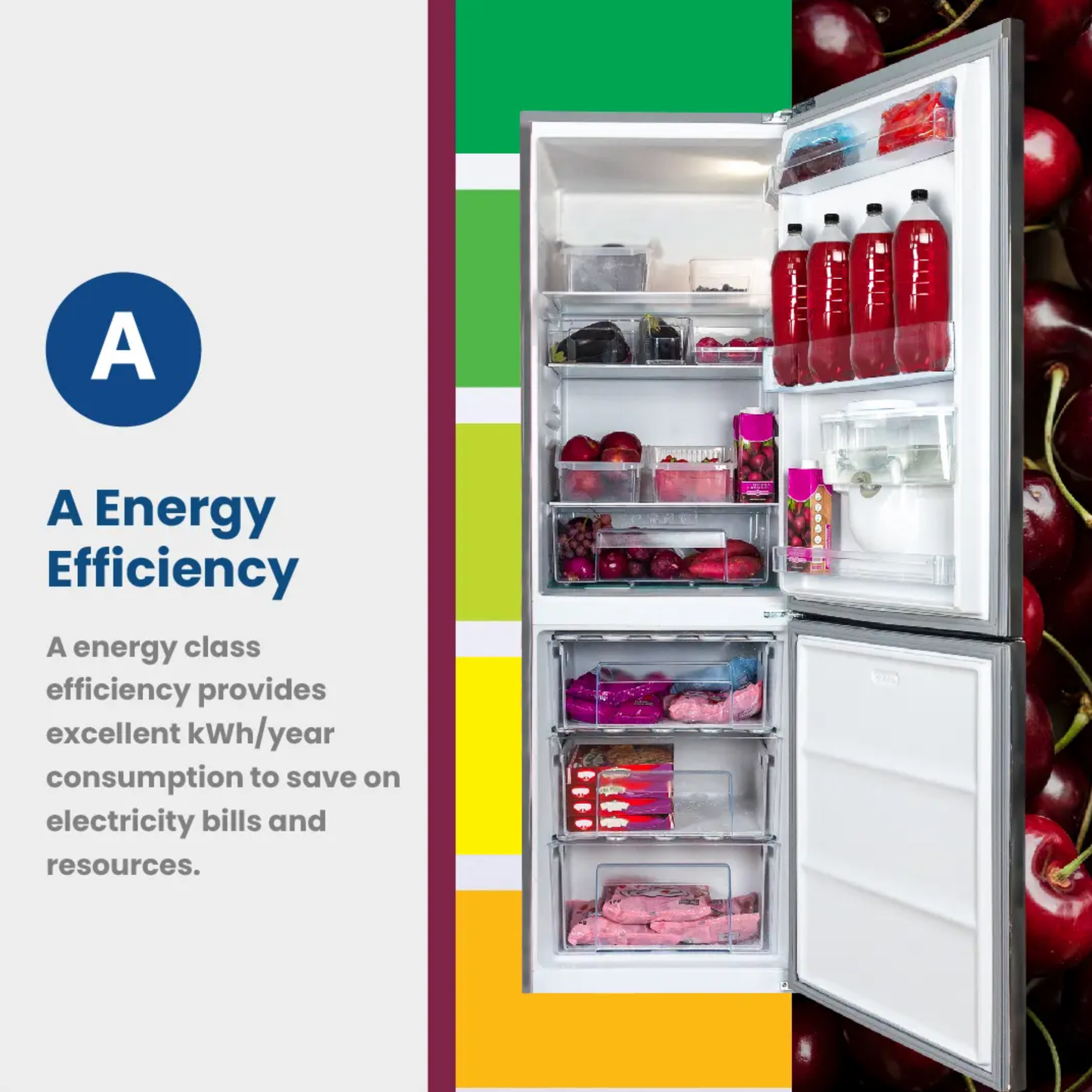 KIC 344L Combi Fridge/Freezer - Metallic - KBF639ME