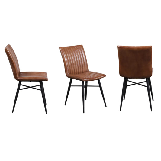 Nomad Stitched Dining Chair - Leather - KV116