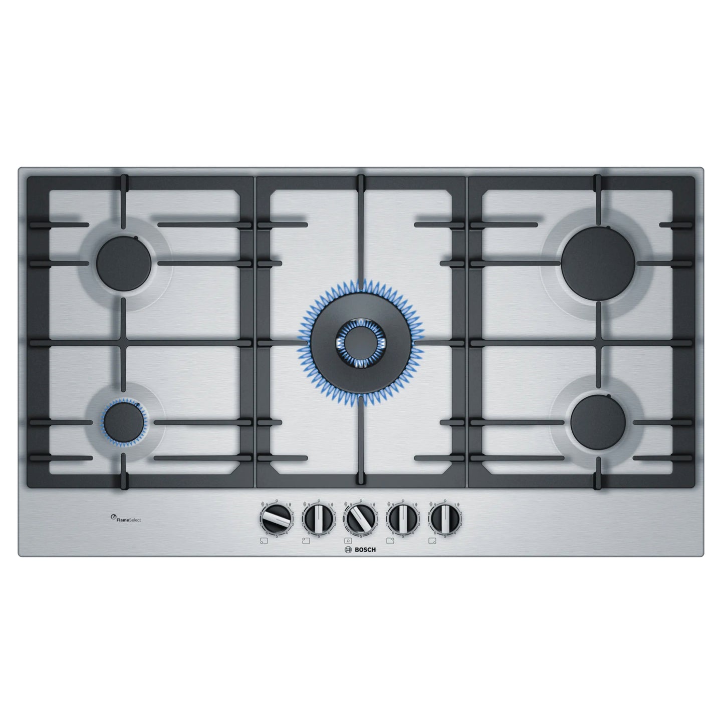 Bosch Serie 6 90cm 5 Burner Gas Hob with Wok Burner - PCR9A5B90Z