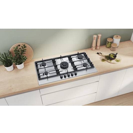Bosch Serie 6 90cm 5 Burner Gas Hob with Wok Burner - PCR9A5B90Z