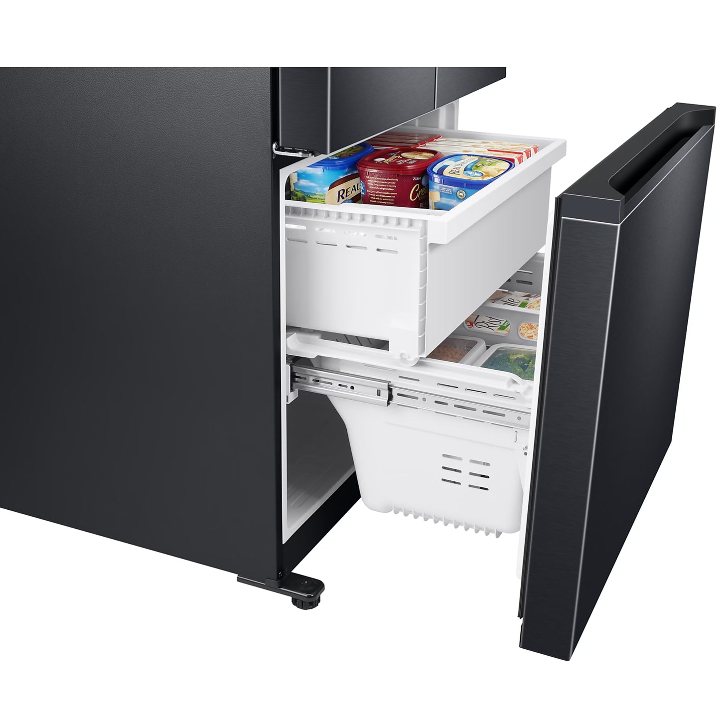 Samsung 470L French Door Side by Side Fridge/Freezer - Gentle Black - RF49A5202B1
