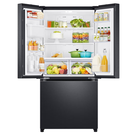 Samsung 470L French Door Side by Side Fridge/Freezer - Gentle Black - RF49A5202B1