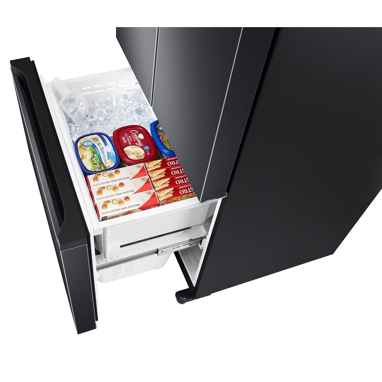 Samsung 470L French Door Side by Side Fridge/Freezer - Gentle Black - RF49A5202B1