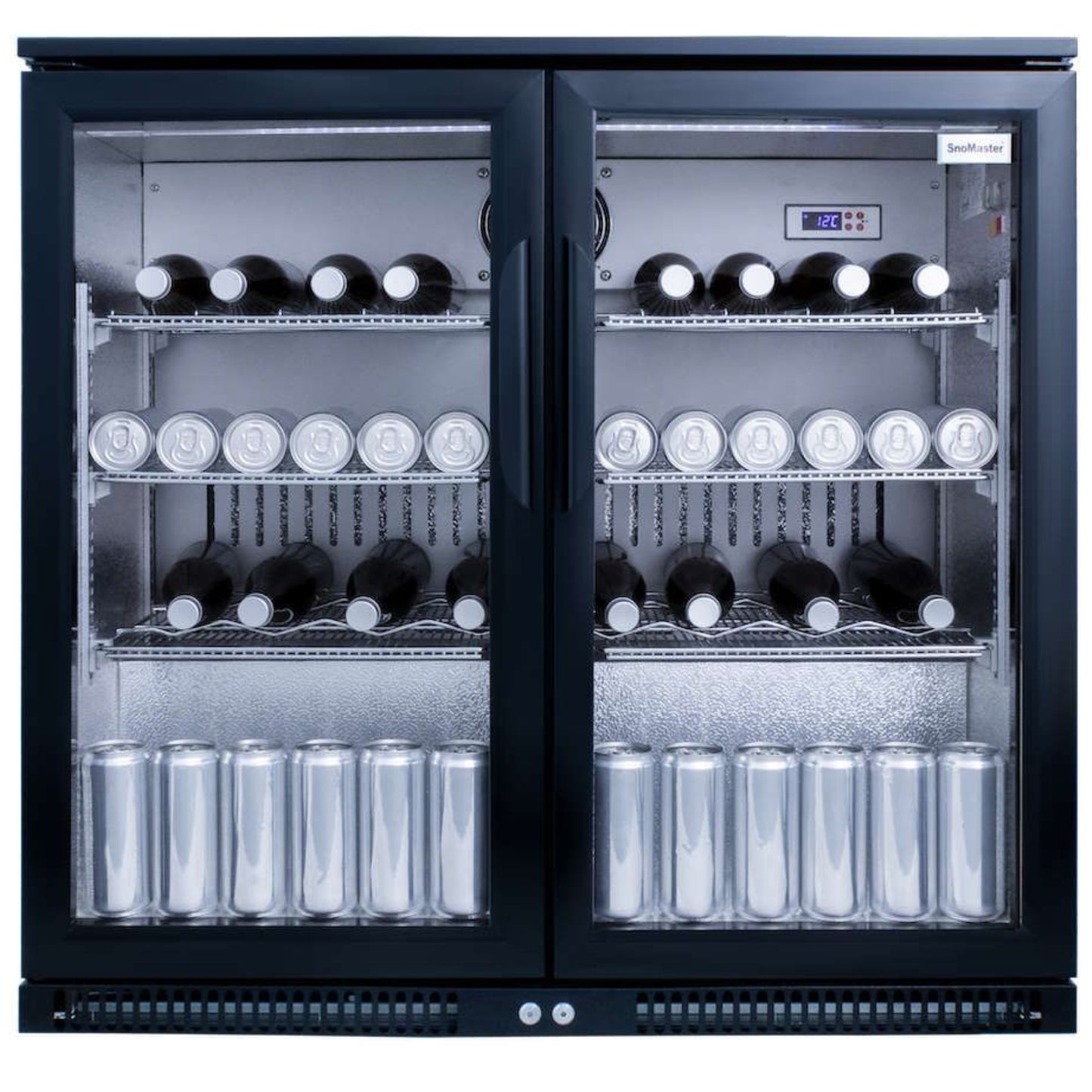 Snomaster 200L Under Counter Double Door Beverage Cooler - Black - SD-220