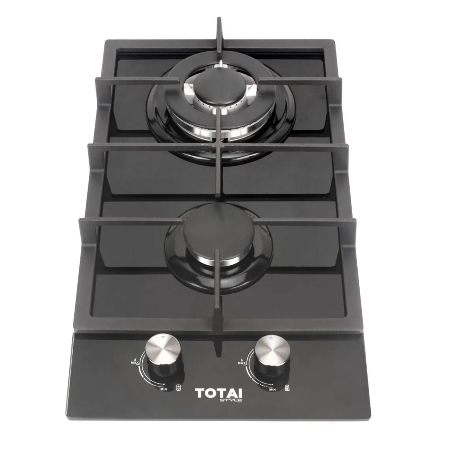 Totai 30cm 2 Burner Gas On Glass Hob - 02/TS2BNR-GG