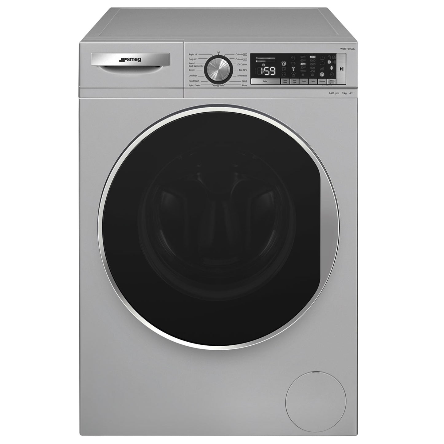 Smeg 9kg Front Loader Washing Machine - Stainless Steel - WM3T94SSA