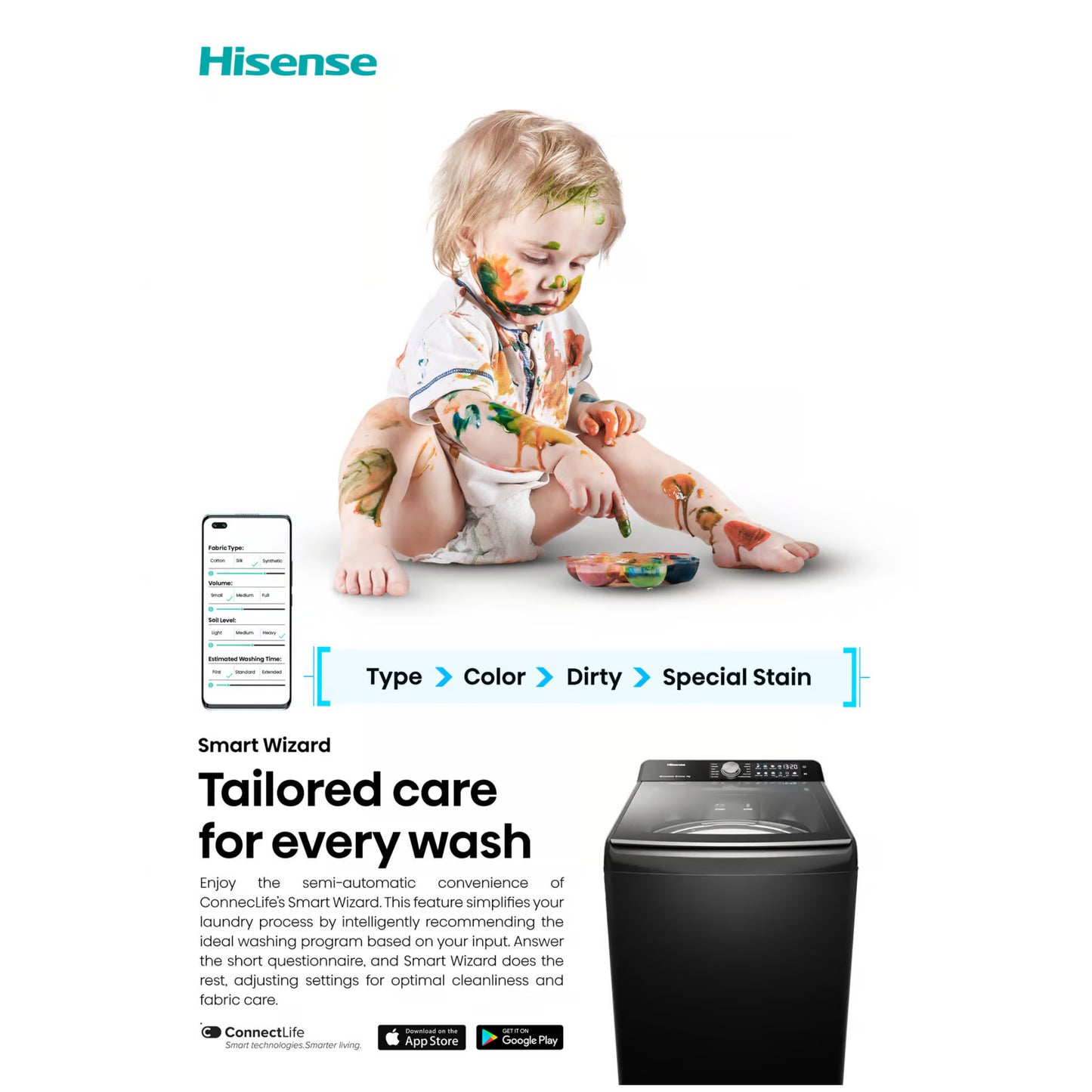 Hisense Tide 7 Series 21Kg Top Loader - Black - WT7T2125DB