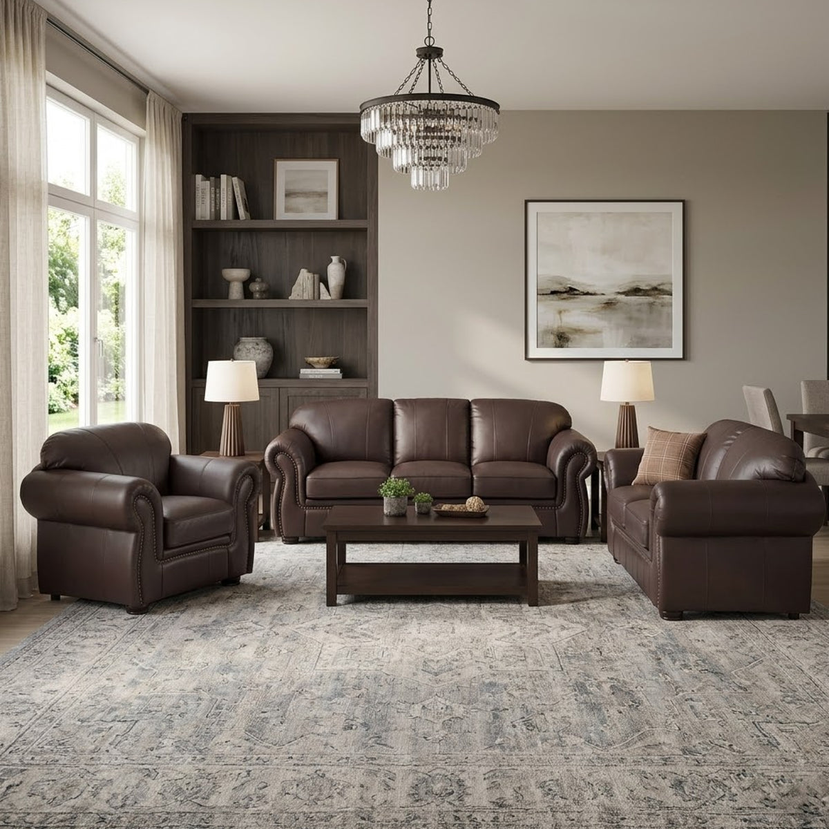 Alpine Asara 3.2.1 Lounge Suite Genuine Leather - Ismails Furnishers