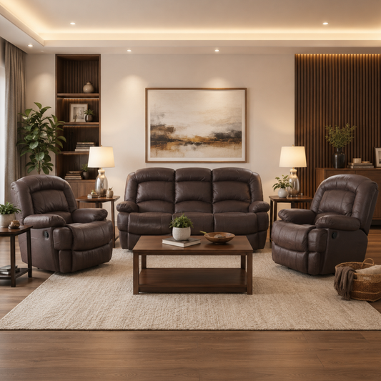 Alpine Avalon 3.2.1 5 Motion Lounge Suite - Genuine Leather