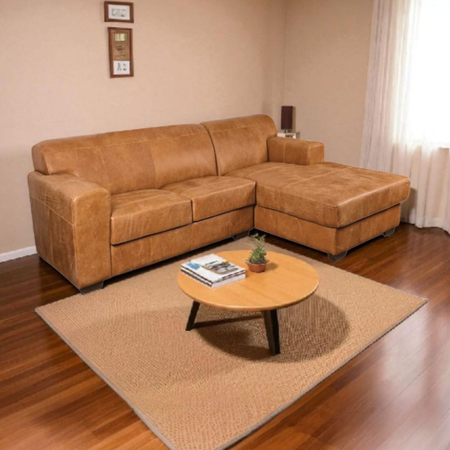 Barbados 2 Piece Lounge Suite with Daybed - Genuine Leather