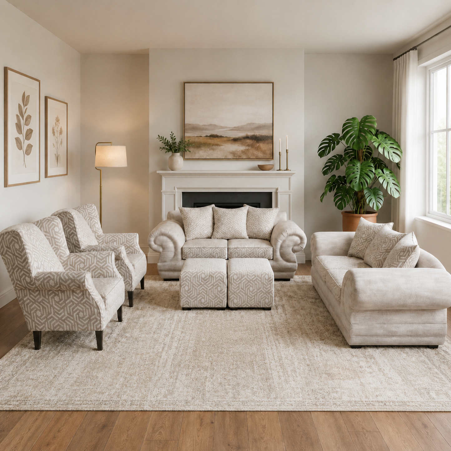 Barcelona 6 Piece Lounge Suite - Fabric
