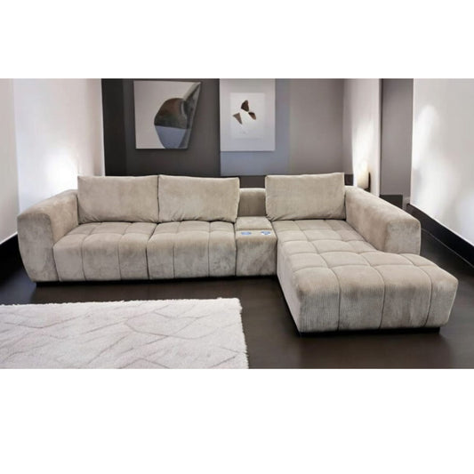 Bolero 3 Piece Lounge Suite With Daybed + Console - Fabric