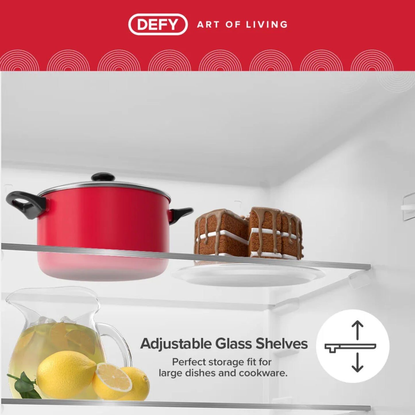 Defy 496lt Side by Side Fridge/Freezer - DFF456 - Black Glass