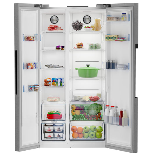 Defy 614L Side by Side Fridge / Freezer - Metallic - DFF536