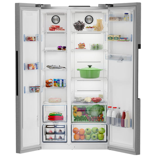Defy 555L Fridge / Freezer Side By Side With Water Dispenser - Metallic - DFF547