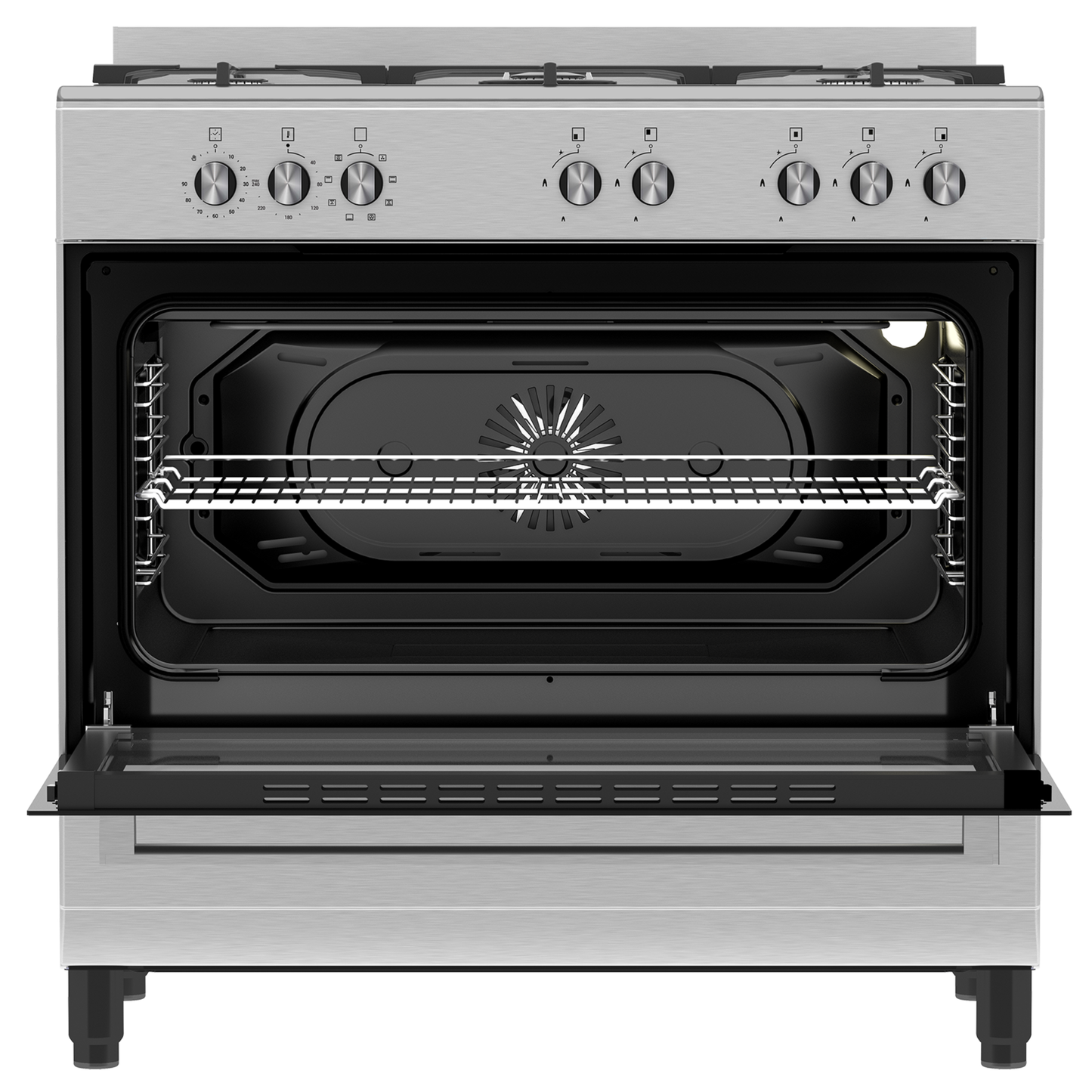 Defy 90cm 5 Burner Free Standing Gas/Elec Cooker - Stainless Steel - DGS904