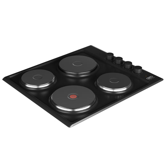 Defy 60cm 4 Solid Plate Built-in Hob Black - DHD398