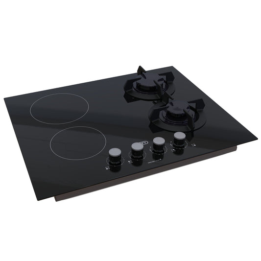 Defy 60cm 2 Ceramic + 2 Gas Hob - Black - DHG606