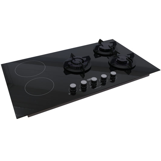 Defy 90cm 2x Ceran 3x Gas Dual Fuel Hob - Black - DHG902