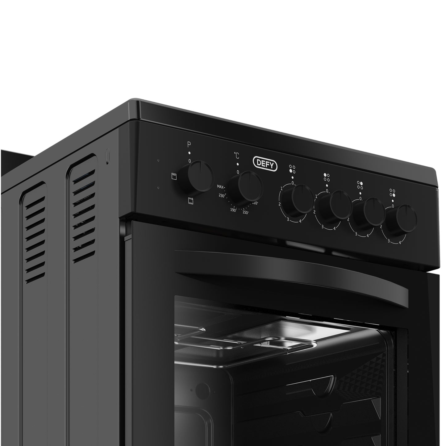 Defy Compact 4 Plate Freestanding Stove - DSS554 - Black